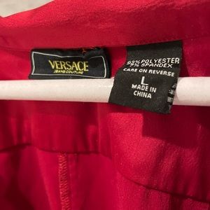 Vesace Jeans Couture Red Shirt Medusa Buttons size L